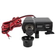 thumbnail image 4 of Cargador de teléfono para motocicleta con adaptador USB dual multifuncional 10-Voltímetro de 24 V con pantalla digital roja para ATV, 4 of 14