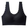 thumbnail image 1 of Sujetador deportivo sin costuras para mujer, ropa interior de verano con escote pequeño fruncido y encaje fino, talla grande, sin aros, 1 of 6