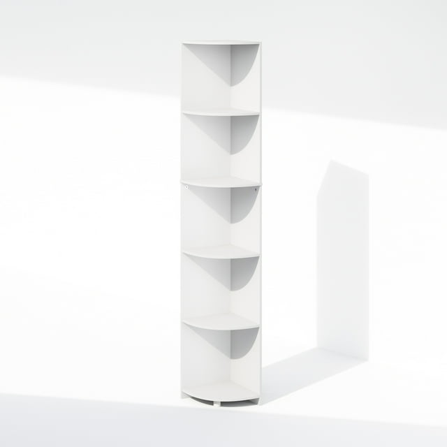 Furinno Étagère d'Angle Multifonctionnelle à 5 Niveaux, Blanc