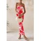 thumbnail image 4 of Vestido largo PRETTYGARDEN 2025 para mujer, estampado floral, ajustado, blanco y rosa, 4 of 9