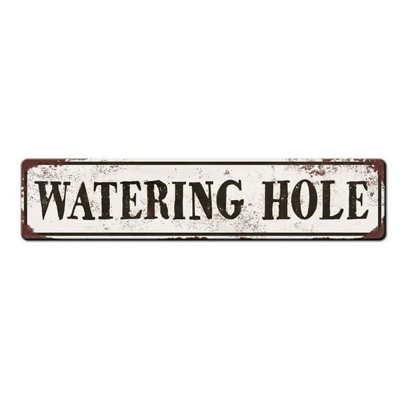 Watering Hole Metal Sign Keg Stand Sign Beer Fridge Sign Beer Garage Sign Ice Box Sign Beer Cooler Sign Horse trough sign Size: 4 x 16 Inch