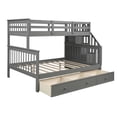 thumbnail image 6 of Cfowner Twin Over Full Stairway Bunk Bed with Drawers, Storage and Guardrail for Bedroom, No Box Spring Required, 6 of 7