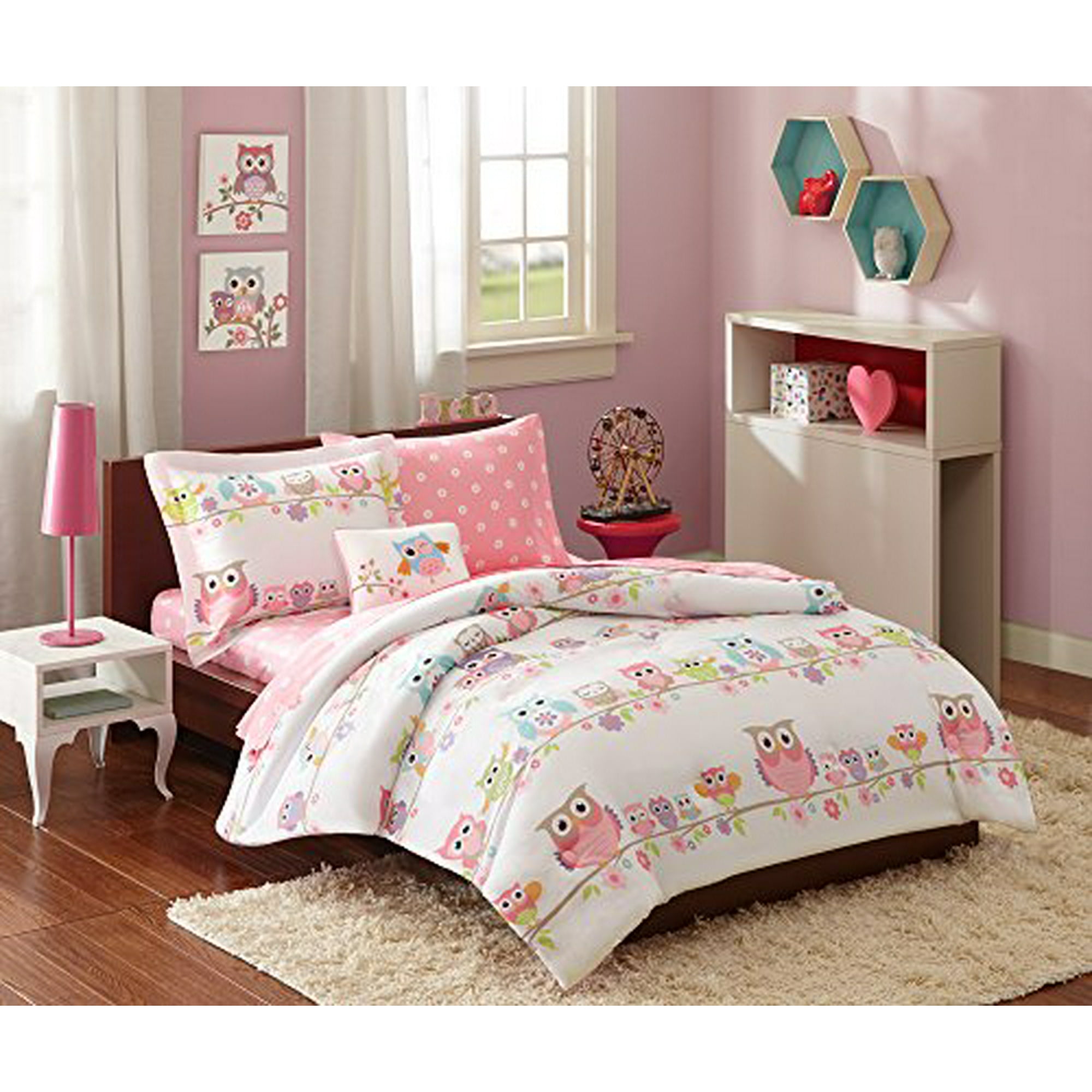 Mi Zone Kids Wise Wendy Queen Comforter Sets For Girls Pink Owl A 8 Pieces Kids Girl Bedding Set A Ultra Soft Microfiber Childrens Bedroom Bed Comforters Walmart Canada