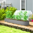 thumbnail image 2 of Outsunny Galvanized Raised Garden Bed Planter Box, 7.9 x 2 x 1ft, Silver, 2 of 10