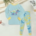thumbnail image 2 of Hessimy Toddler Boys Girls Spring Summer Cute Pattern Print 2Pcs Long Sleeve Soft Sleepwear Pants Pajamas Set, Infant Casual Set(Light Blue,6-7 Years), 2 of 5