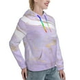 thumbnail image 6 of Daiia Lavender Glitter Foil Stripes Pattern Women's Fashion Hoodies & Sweatshirts with Kangaroo Pocket Hooded Sweatshirt with Eye-catching Drawstrings-XX-Large, 6 of 7