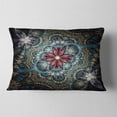thumbnail image 2 of Designart Dark Purple Fractal Flower - Floral Throw Pillow - 12x20, 2 of 5