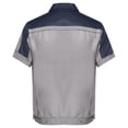 thumbnail image 5 of Alvivi Men's Short Sleeve Mechanic Work Shirt Front Zip Industrial Uniform Workshop Factory Workwear Navy Blue&Gray 185/3XL, 5 of 7