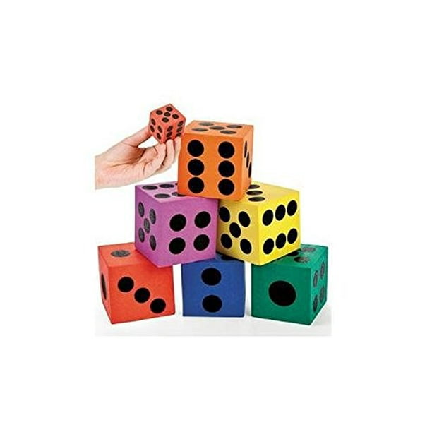 Foam Jumbo Playing Dice Party Favors 12 Pieces