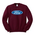 thumbnail image 2 of Wild Bobby, Ford Motors Blue Logo, Cars and Trucks, Unisex Crewneck Graphic Sweatshirt, Maroon, Large, 2 of 4