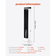 KFFKFF Tower Fan with 23.3ft/s Airflow, Quiet Oscillating Floor Fan for Indoor Use, 9 Speeds, 4 Modes, 24H Timer, Portable Bladeless Design with Remote Control for Bedroom, Office, and Home