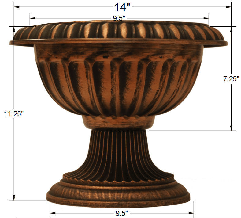 16" Round Plastic Planter Rustic Look (2 Count, Easy to Assemble) Flower Seedlings Nursery Pot / Urn with Wide Base for Garden Patio Office Ornaments Home Décor Long Lasting Reusable Lightweight