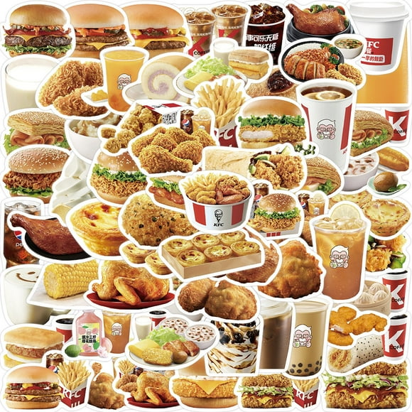 Pegatinas KFC Fried Food, impermeables, con grafiti, 64 unidades