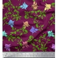 thumbnail image 1 of Soimoi Rayon Fabric Leaves & Bell Floral Print Fabric by Yard 56 Inch Wide, 1 of 3