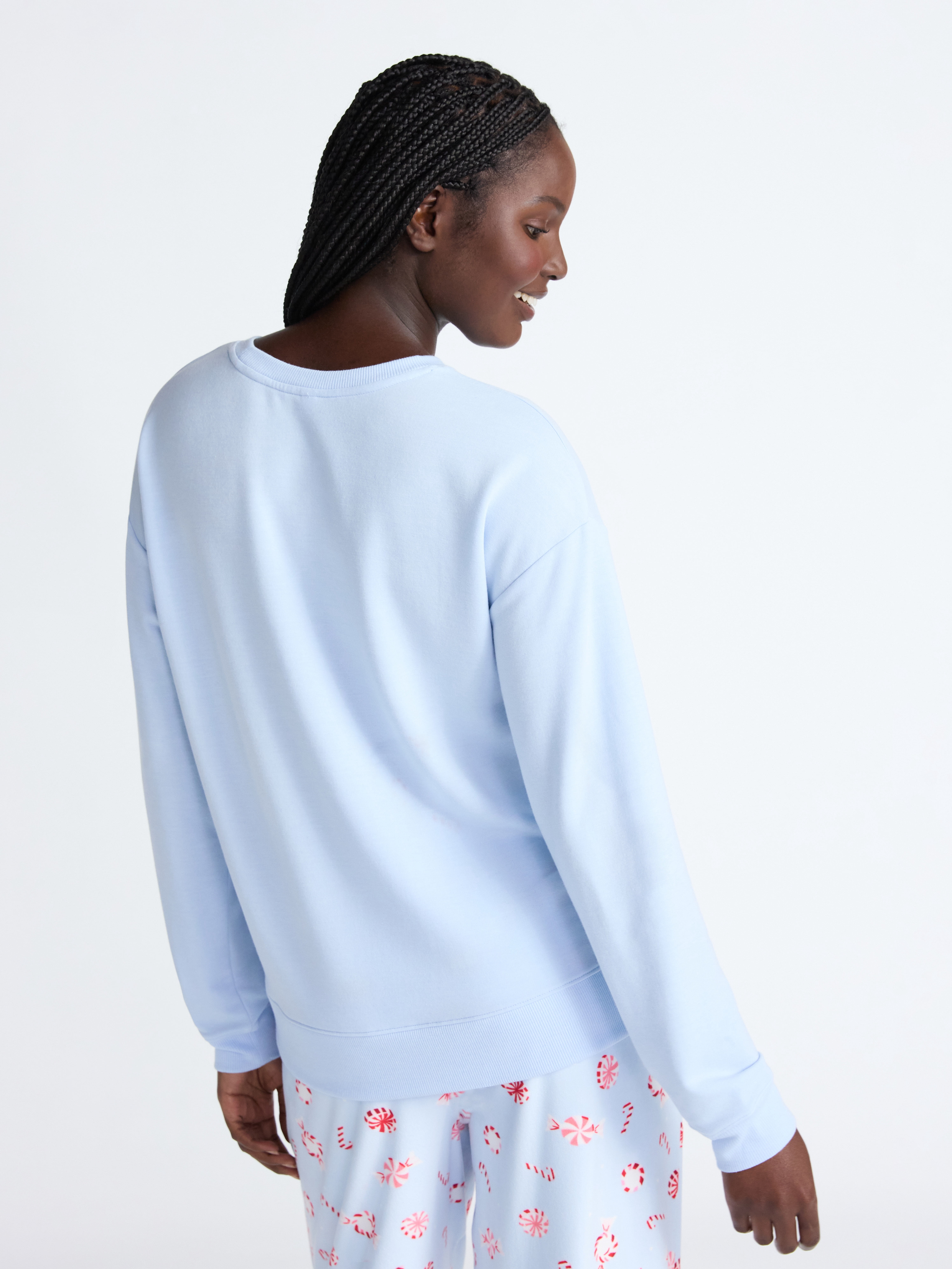 Joyspun Women's Fleece Drop Shoulder Sleep Top with Long Sleeves, Sizes XS-3X