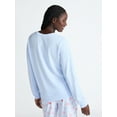 thumbnail image 4 of Joyspun Women's Fleece Drop Shoulder Sleep Top with Long Sleeves, Sizes XS-3X, 4 of 6
