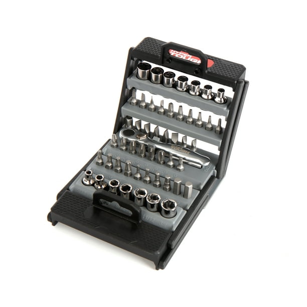 Hyper Tough 53Piece Socket and Bit Set with Mini Ratchet, Model 42873