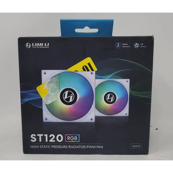 Pre-Owned Lian Li ST120-3W WHITE Cooling Fan, 3 Pack