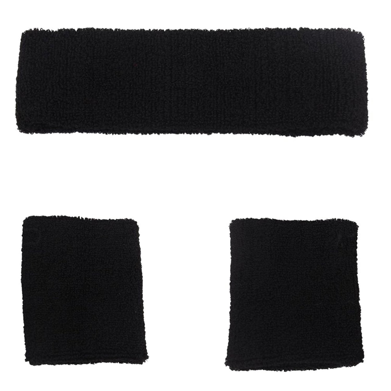 80s Neon Black Headband Wristband Athlete Tennis Player Costume Kit