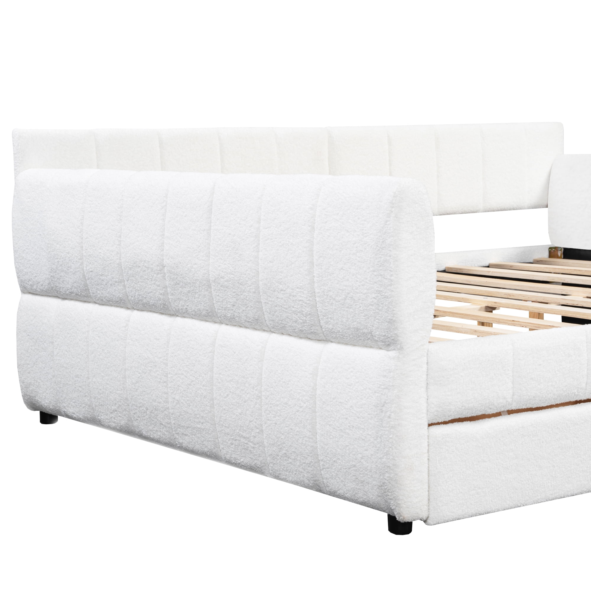 Queen Size Upholstered Platform Bed with USB and 2 Drawers Storage