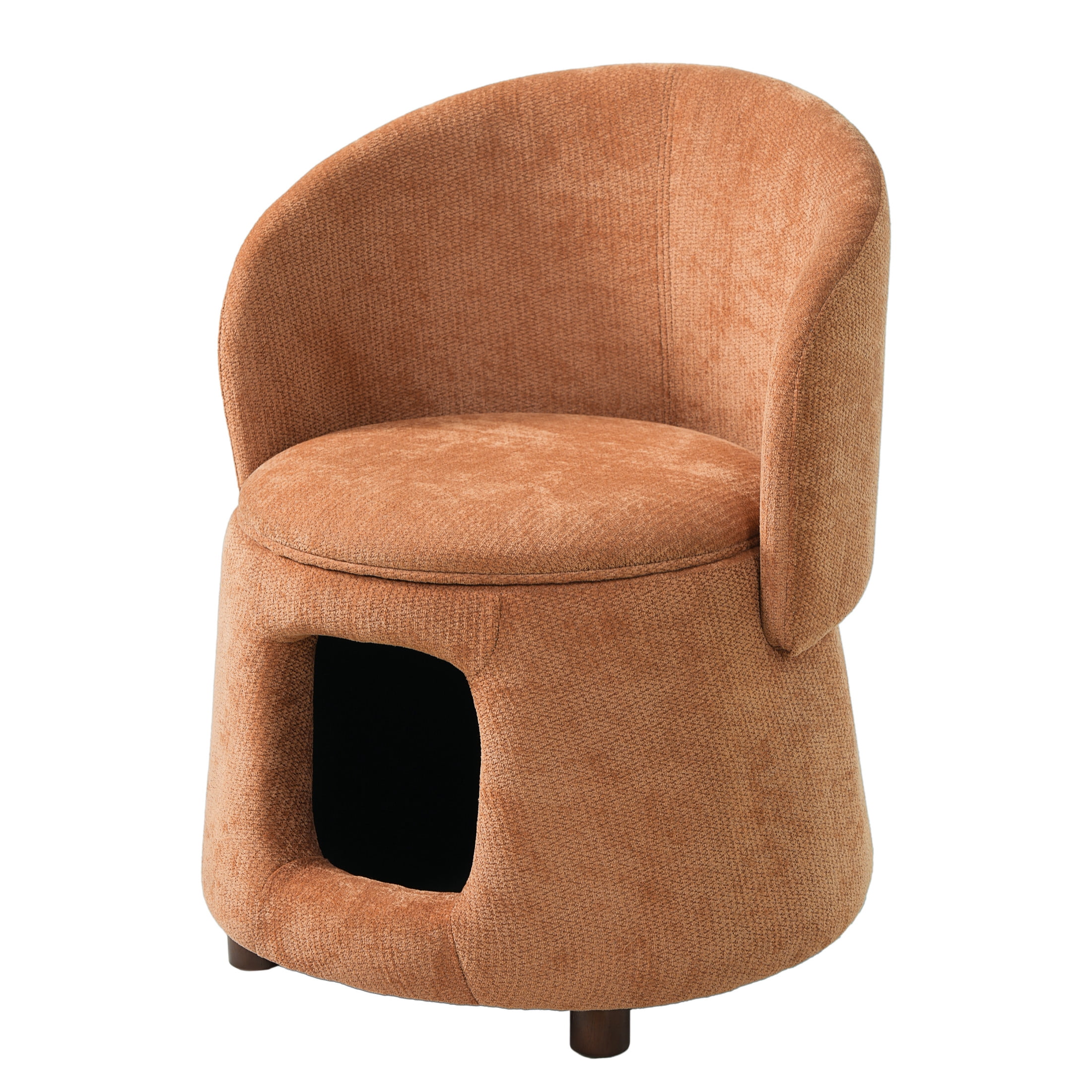 Christopher Knight Home Pet Friendly Accent Chair with Hidden Storage Nook, Convertible Stool, Orange