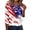 Blue #012, variant on 250th Anniversary USA Shirts Women 3/4 Sleeve T Shirts Loose American Flag Print Pullover Independence Day Patriotic Tops 4th of July Celebration Party V Neck Blouses White 2XL