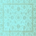 thumbnail image 1 of Ahgly Company Machine Washable Indoor Square Oriental Light Blue Traditional Area Rugs, 7' Square, 1 of 4