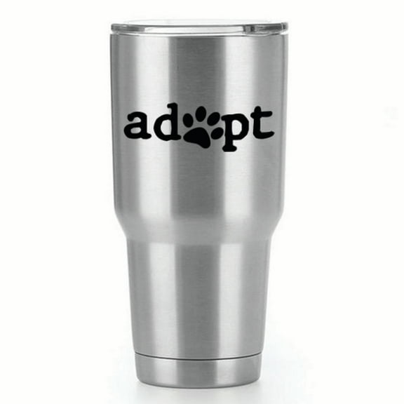Adopt A Puppy / Dog |Single Yeti Decal | 3-Inch Black Vinyl Decal