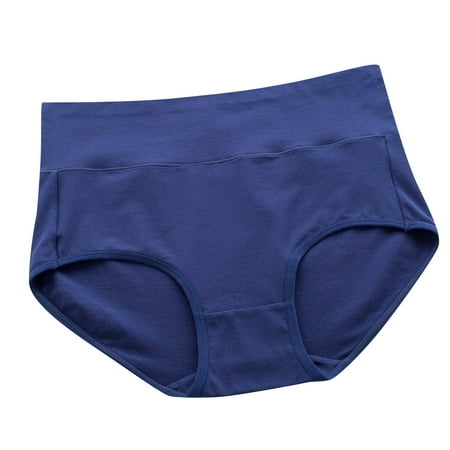 MITCOWBOY Underwear for Women Women s High Waist Hip Plus Size Pure Postpartum Abdomen Briefs Stretchy Bikini Panties Panties for Women Blue 2XL Clearance
