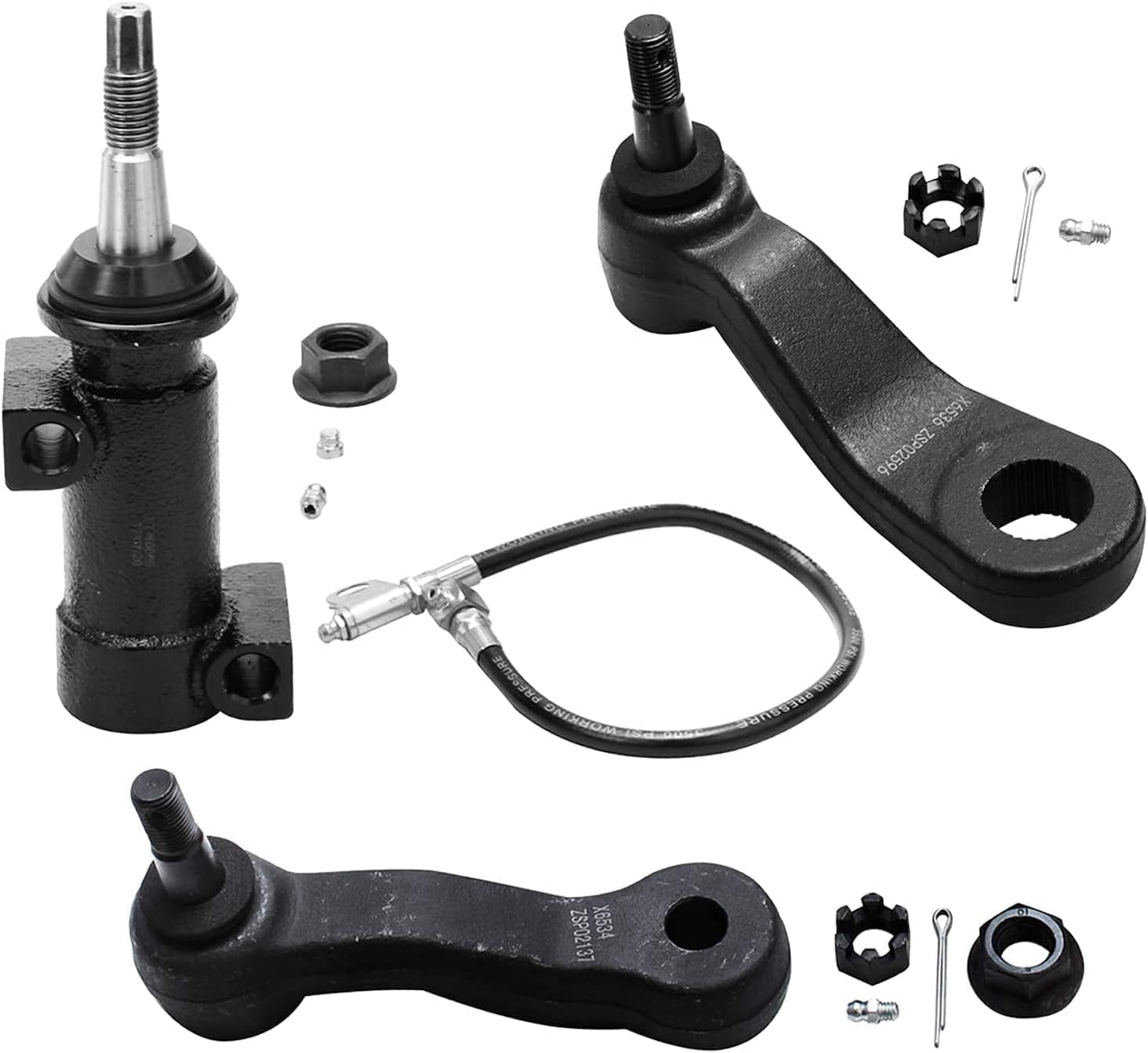 Detroit Axle - 4WD Front Wheel Hubs Control Arms Suspension Kit + 12pc Lugnuts w/Key Replacement for 2000-2006 Chevy GMC Silverado Sierra 1500 Tahoe Yukon - 28pc Set