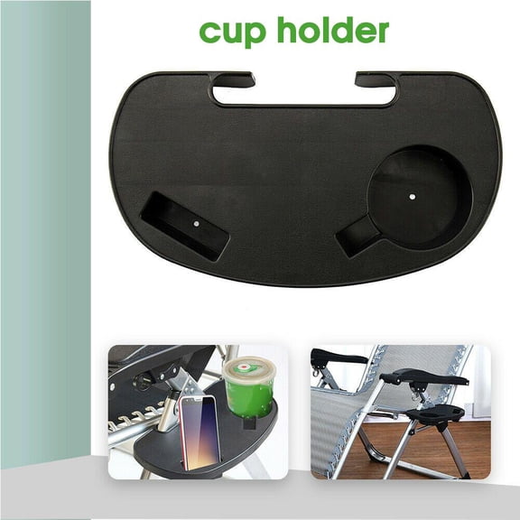 Portable Side Rack Tray with Cup Holder for Outdoor Folding Chairs Camping and Beach Chair Arm Organizer Abs Plastic Cup Holder Tray