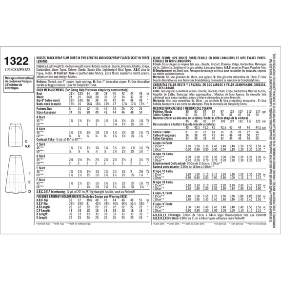 Simplicity Misses' Size 16-24 Skirts & Pants Pattern, 1 Each