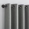 thumbnail image 3 of Sun Zero Channing Grid Texture Draft Shield Fleece Insulated 100% Blackout Grommet Curtain Panel, 50X63, Coal, 3 of 10