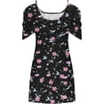 thumbnail image 4 of FVWITLYH Robes d'Été pour Femmes Col Rond Imprimé Floral Sans Manches Grande Taille Pull Longues Robes Noir,TG, 4 of 5