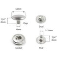 thumbnail image 3 of Snap Setter Fastener Kit Button Fixing Tool S-Spring Socket Popper Setting Tool with 10 Silver Snaps #633 VT5 (12mm (0.47")), 3 of 6