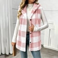 thumbnail image 5 of UDAUDU Womens Fleece Vests Fall Winter Fuzzy Button Down Hooded Plaid Vest | Fluffy Cute Plaid Checkered Vests Long Vests Holiday Sherpa Sleeveless Jacket Fall Clothes for Women S, 5 of 8