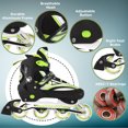 thumbnail image 3 of Size 8-11 Adjustable Inline Skates for Adult Men Ladies Teens Green, 3 of 11