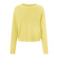 thumbnail image 5 of zaveiop Sweaters for Women Long Sleeve Fall Outfits 2025 Back Bow Knot Sweaters Round Neck Solid Knit Pullover Tops (Yellow, XL), 5 of 7