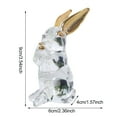 thumbnail image 6 of Oiur Glass Rabbit Figurine Clear Bunny Ornament with Stained Ears Collectible Bunny Centerpiece for Desk Spring Easter Decoration,Green, 6 of 7