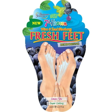 7th Heaven Mint & Iced Blueberry Fresh Feet Deodorising Cream Talc 0.7 Oz