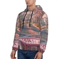 thumbnail image 3 of Lsque Vintage Pink Drive View Pattern Casual Men's Hoodie,Hooded Sweatshirt with Kangaroo Pocket,Pullover Hoodie-Large, 3 of 7