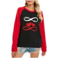 thumbnail image 5 of VALMASS Chandails Surdimensionnés de la Saint-Valentin pour Femmes Manches Raglan Col Rond Hauts Décontractés Amples Imprimés Blouses (L, Noir-C), 5 of 5