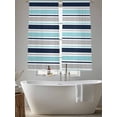 thumbnail image 5 of Grey Blue Striped Sheer Curtains 72 Inch Length 2 Panels Set Window Treatments, Farmhouse Stripes Abstract Art Navy Blue Rod Pocket Semi Curtains for Living Room/Bedroom/Kitchen Décor, 104"W x 72"L, 5 of 7