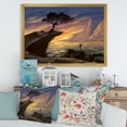 thumbnail image 3 of Designart 'Tree On A Sea Cliff At Evening Light' Lake House Framed Art Print, 3 of 4