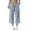 Light Blue, variant on Tqcoqu Women's Dstring Elastic Waist Straight Cropped Jeans,Pull On Loose Fit Denim Capri Pants with Side Pockets,Black Women's XS-XXL