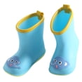 thumbnail image 3 of KPOPLK Toddler Boys Rain Boots Waterproof Kids Girls Lightweight Easy-On Pull-On Handles Non-Slip Sole Cute Dinosaur(Blue,5.5), 3 of 5
