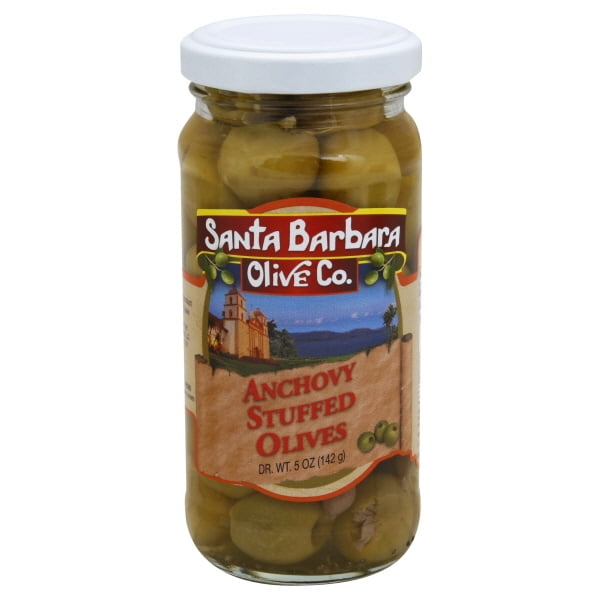 (6 Pack)Santa Barbara Bars Santa Barbara Olive Co. Anchovy Stuffed Olives, 5 oz