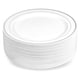 thumbnail image 3 of 50 Platos de Plástico Rígido 26 cm (10.25") - Color Blanco con Borde Plateado - Set de 50 Piezas para Eventos y Banquetes Berry Bloom, 3 of 7