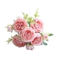thumbnail image 2 of Artificial Peony Bouquet, Realistic Faux Peony Rose Flowers Full Bloom Arrangement Long Lasting Floral Decor, Wedding Centerpiece Vase Display Home Decoration for Bridal Shower Party Living Room, 2 of 6