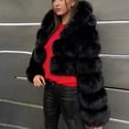 thumbnail image 2 of YueHuiYing Women's Faux Fur Coat Fluffy Fuzzy Shaggy Hooded Warm Long Sleeve Outerwear Jacket, 2 of 8